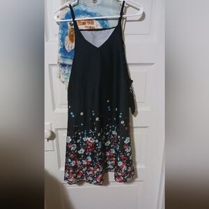 Unbranded Womens Black Floral Print Cold Shoulder W/ Lace Xxl A-3